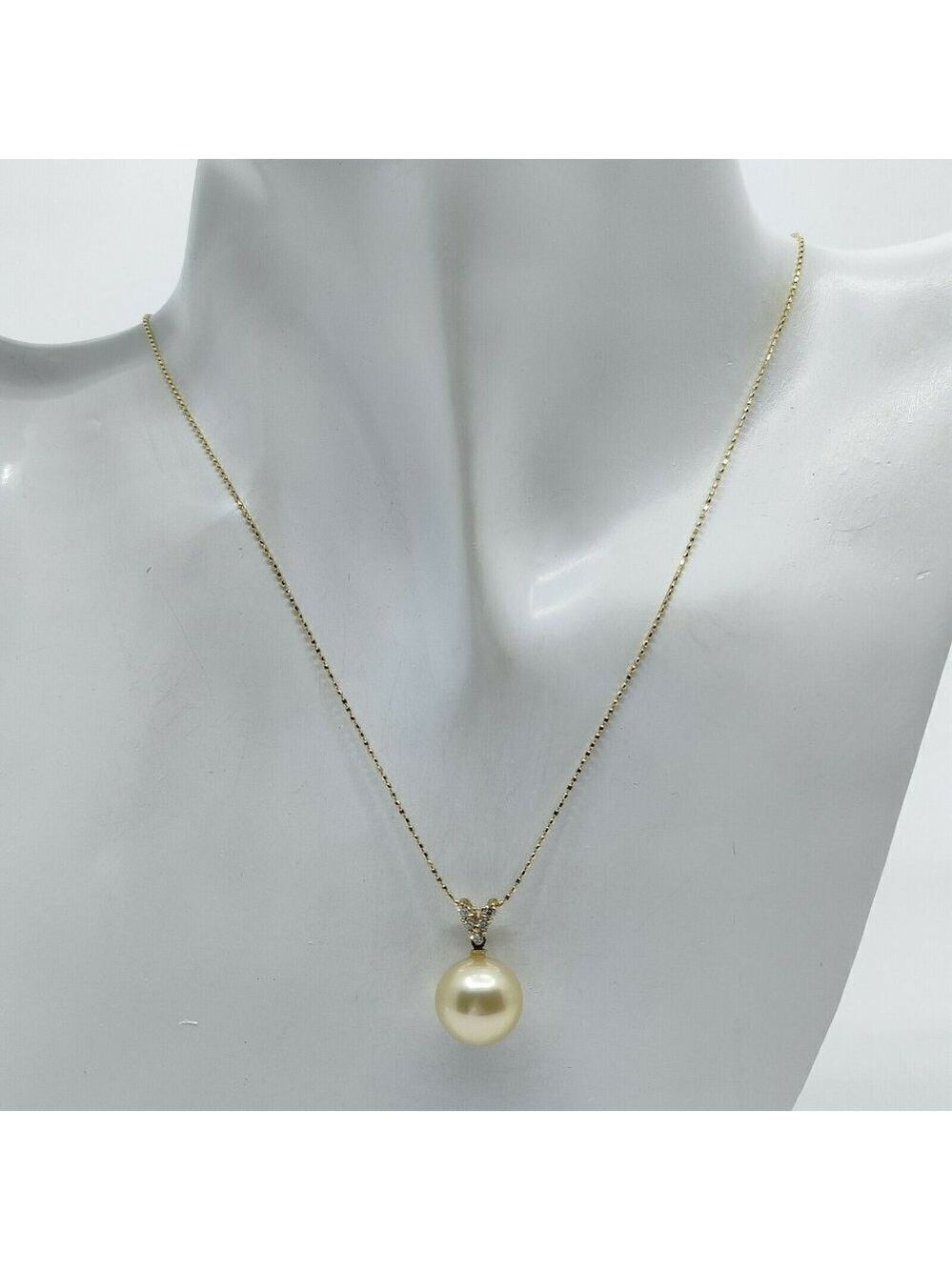 100% Authentic Jewelry Necklace Pearl 18k Yellow Gold